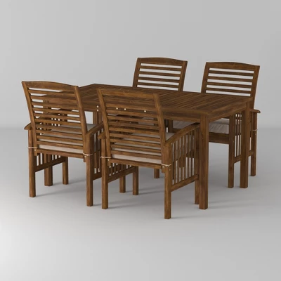 Ravenscroft 5pc Acacia Wood Patio Dining Set - Saracina Home - Image 4