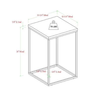 Owen Urban Open Box Frame Side Table Faux White Marble - Saracina Home - Image 9