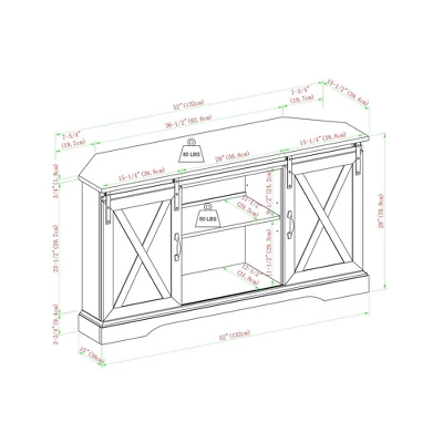 Robinson Rustic Transitional Sliding Barn Door Corner TV Stand For TVs Up To 58" - Saracina Home - Image 13