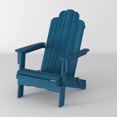 Genovia Transitional Acacia Wood Outdoor Adirondack Chair With Wine Holder - Saracina Home - Image 5