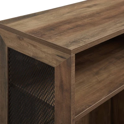 40.25" Grevaldi Urban Industrial Mesh Side Horizontal Bookshelf - Saracina Home - Image 4