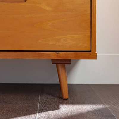 Cara 3 Drawer Mid-Century Modern 3 Drawer TV Stand For TVs Up To 80" - Saracina Home - Image 7