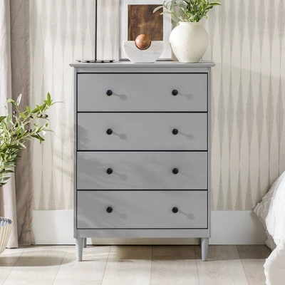 Stiva Classic Mid-Century Modern Vertical 4 Drawer Dresser Gray - Saracina Home - Image 3