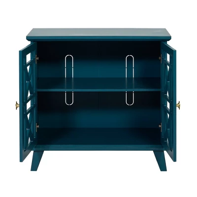 Versatile Fretwork Accent Storage Cabinet Blue - Saracina Home - Image 3