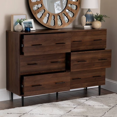 Higgins Modern Horizontal 6 Drawer Dresser - Saracina Home - Image 4