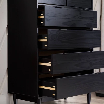 Mid-Century Modern Solid Wood 6 Drawer Vertical Dresser - Saracina Home - Image 10