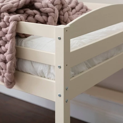Twin Solid Pine Wood Low Loft Bed White - Saracina Home - Image 4