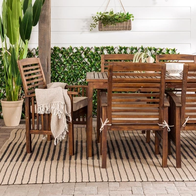 Ravenscroft 7pc Acacia Wood Patio Dining Set - Saracina Home - Image 5