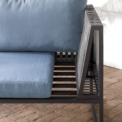 Outdoor Modern Modular Patio Corner Chair Blue - Saracina Home - Image 8