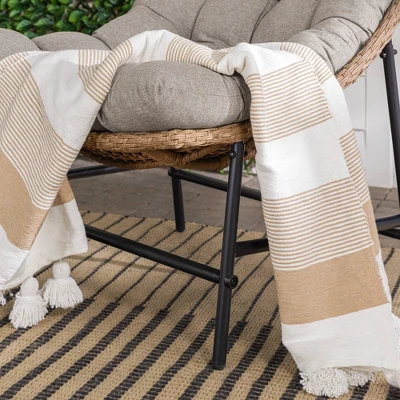 2pk Papasan Scoop Outdoor Patio Chair - Natural - Saracina Home - Image 6