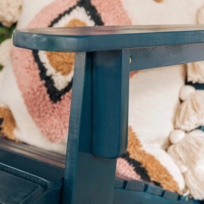 Genovia Transitional Acacia Wood Outdoor Adirondack Chair With Wine Holder - Saracina Home - Image 12