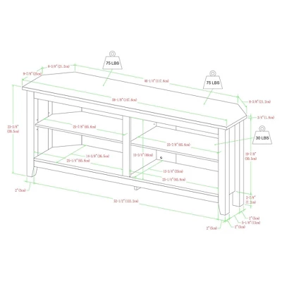 Transitional 4 Cubby Wood Open Storage Corner TV Stand For TVs Up To 65" - Saracina Home - Image 5