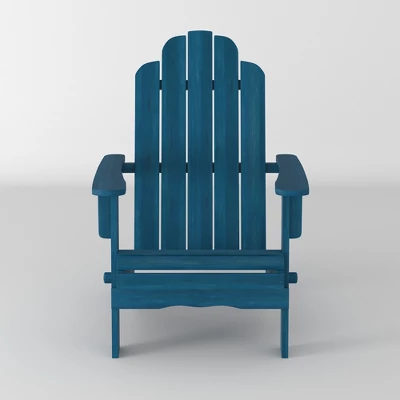 Genovia Transitional Acacia Wood Outdoor Adirondack Chair With Wine Holder - Saracina Home - Image 2