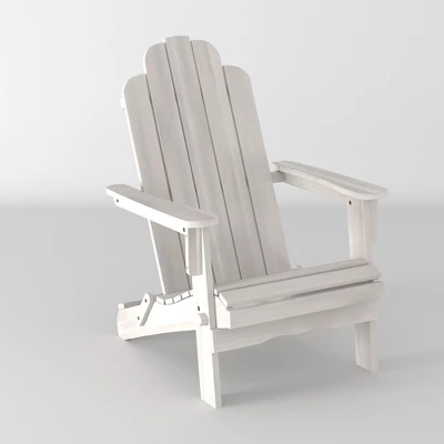 Genovia Transitional Acacia Wood Outdoor Adirondack Chair With Wine Holder - Saracina Home - Image 18