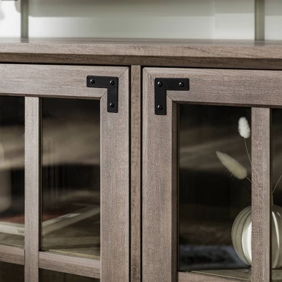 Avalene Modern Farmhouse 4 Door Glass Window Pane TV Stand For TVs Up To 65" - Saracina Home - Image 12