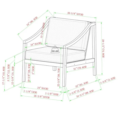 Saracina Home Mid-Century Modern Slatted Outdoor Acacia Arm Chair With Cushion - Image 5