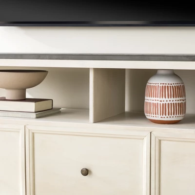 Farmhouse 3 Drawer Wood TV Stand For TVs Up To 65" - Saracina Home - Image 8