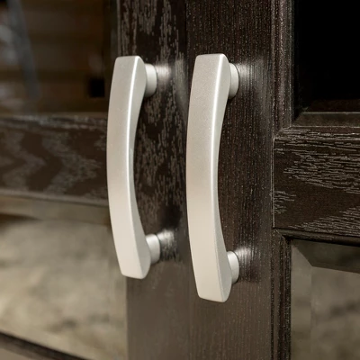 Modern 2 Glass Door Corner TV Stand For TVs Up To 50" Black - Saracina Home - Image 3