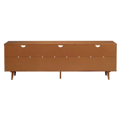Cara 3 Drawer Mid-Century Modern 3 Drawer TV Stand For TVs Up To 80" - Saracina Home - Image 2