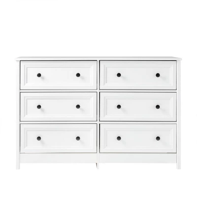 Classic 6 Drawer Groove Dresser White - Saracina Home - Image 2