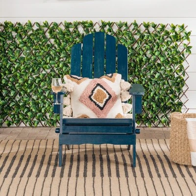 Genovia Transitional Acacia Wood Outdoor Adirondack Chair With Wine Holder - Saracina Home - Image 3