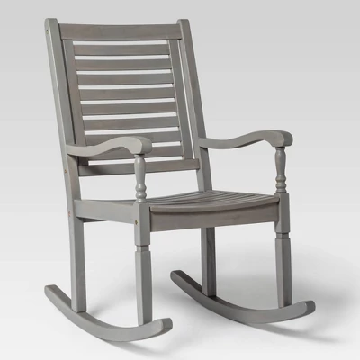 Bamberg Transitional Acacia Wood Outdoor Rocking Chair - Saracina Home - Image 11