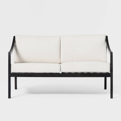 Saracina Home Mid-Century Modern Slatted Acacia Outdoor Bench With Cushions - Image 6