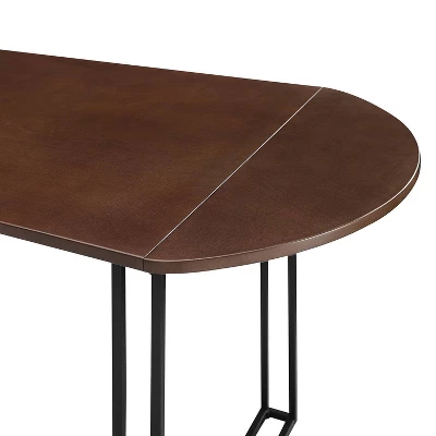 71" Phyllis Modern Drop Leaf Dining Table Walnut - Saracina Home - Image 4