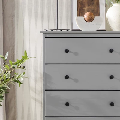 Stiva Classic Mid-Century Modern Vertical 4 Drawer Dresser Gray - Saracina Home - Image 13