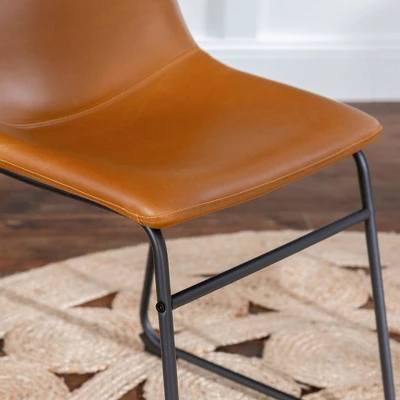 Set Of 2 Laslo Modern Upholstered Faux Leather Dining Chairs - Saracina Home - Image 6