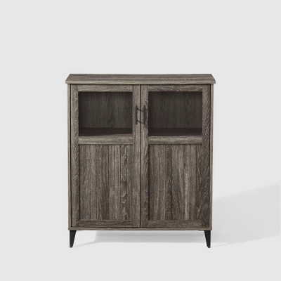 Transitional Glass And Grooved Door Accent Cabinet - Saracina Home - Image 2